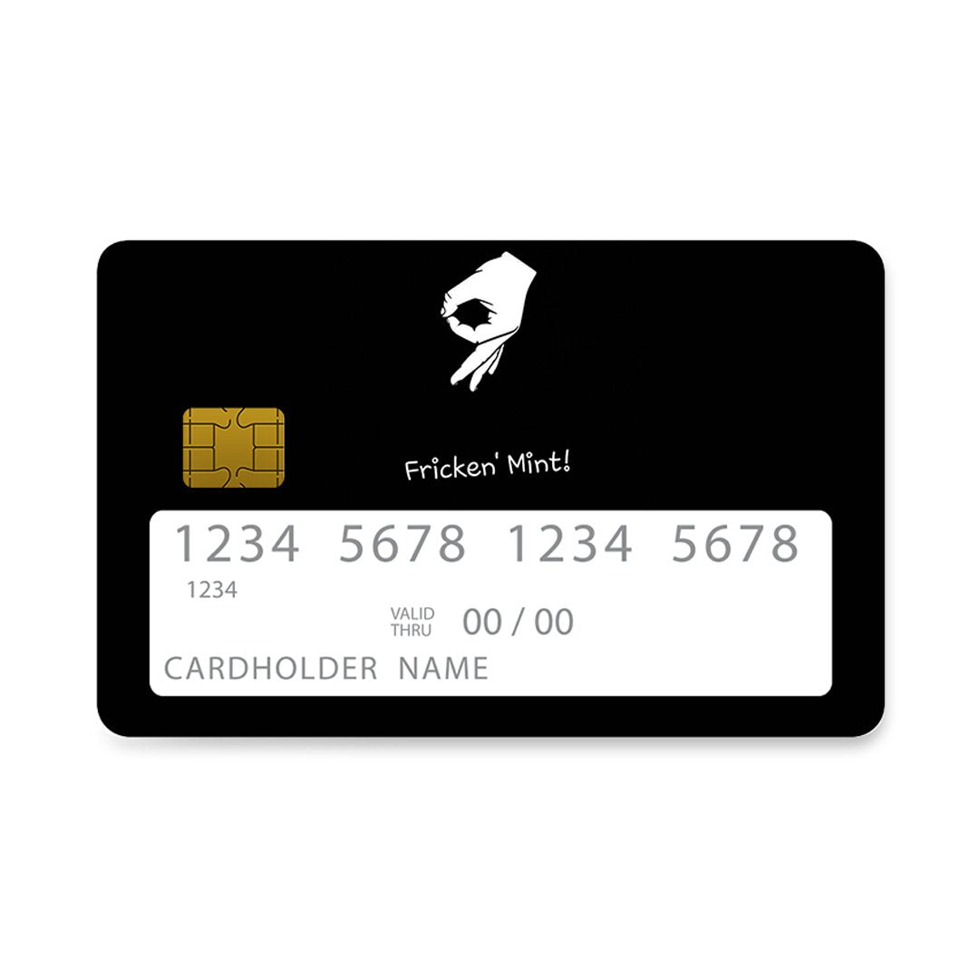 Επικάλυψη Τραπεζικής Κάρτας σε σχέδιο Fricking Text σε λευκό φόντο