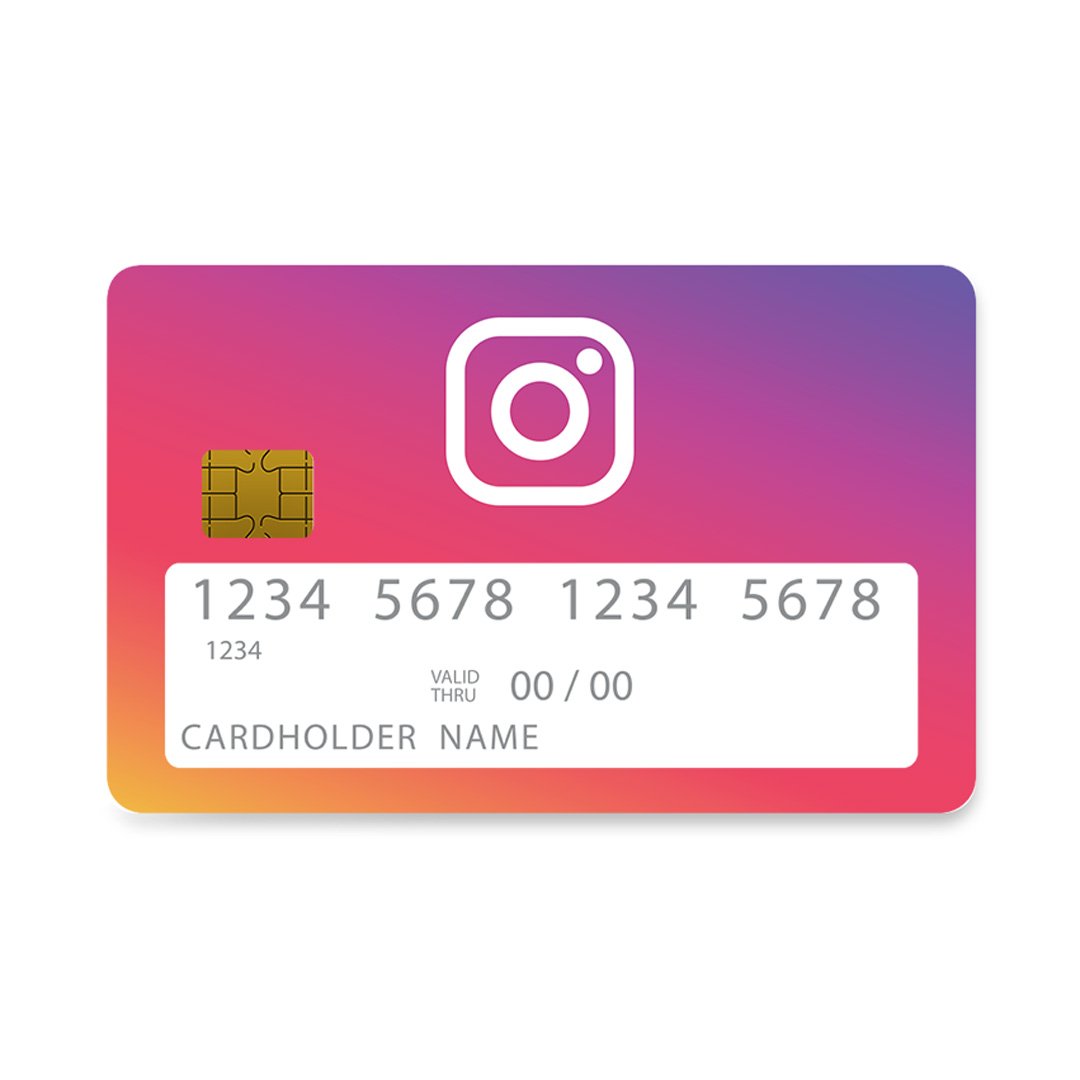 Επικάλυψη Τραπεζικής Κάρτας σε σχέδιο Insta Text σε λευκό φόντο