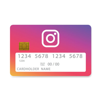 Επικάλυψη Τραπεζικής Κάρτας σε σχέδιο Insta Text σε λευκό φόντο