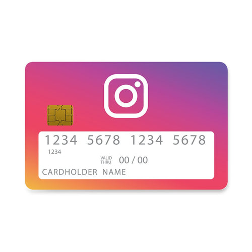 Επικάλυψη Τραπεζικής Κάρτας σε σχέδιο Insta Text σε λευκό φόντο