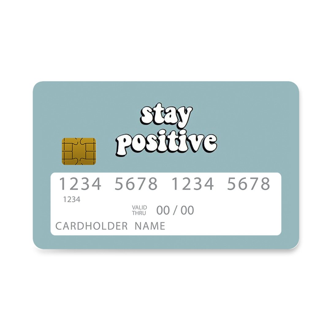 Επικάλυψη Τραπεζικής Κάρτας σε σχέδιο Positive Text σε λευκό φόντο