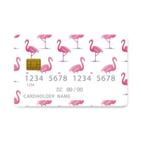 Thumbnail for Επικάλυψη Τραπεζικής Κάρτας σε σχέδιο Flamingo Tropic σε λευκό φόντο