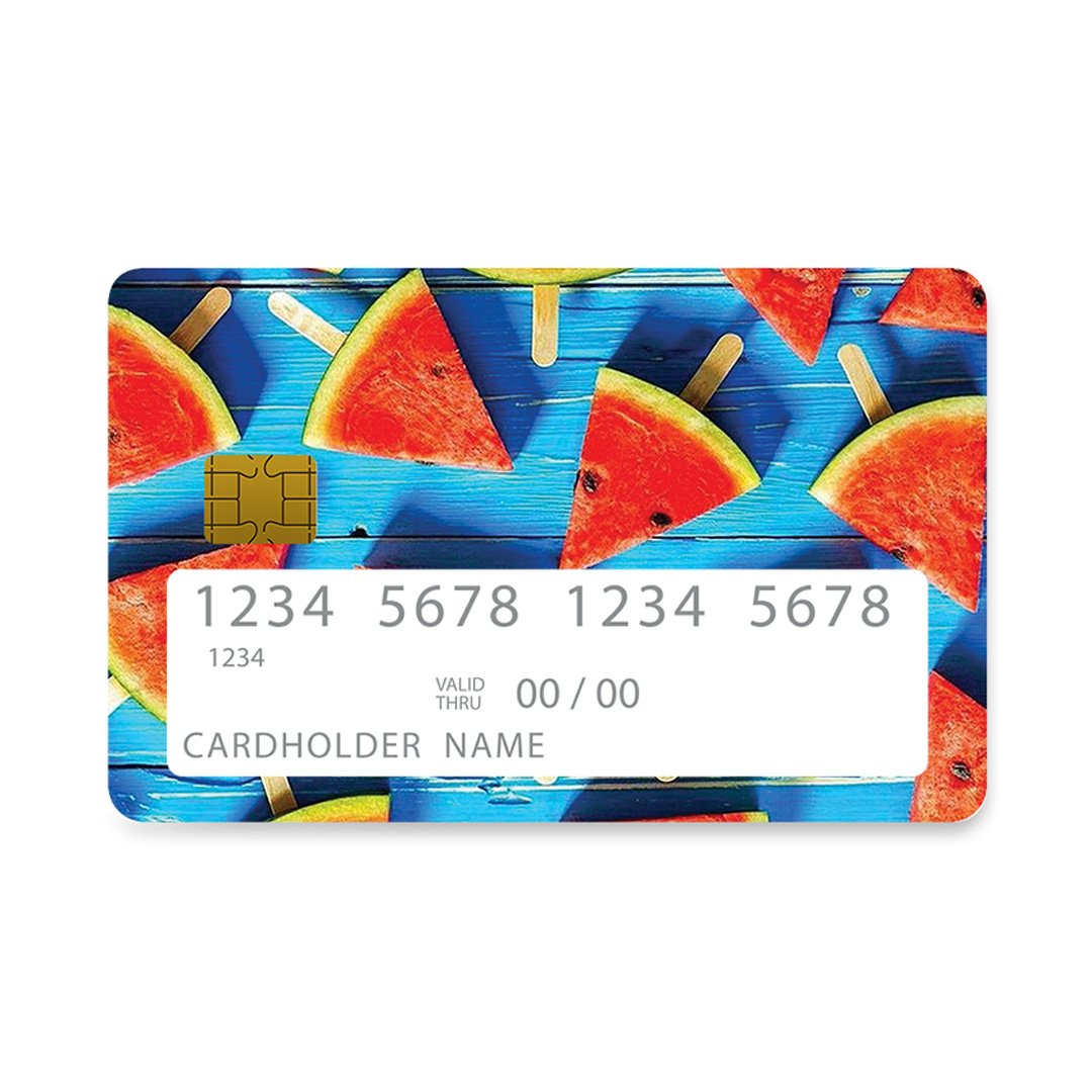 Επικάλυψη Τραπεζικής Κάρτας σε σχέδιο Watermelons Tropic σε λευκό φόντο