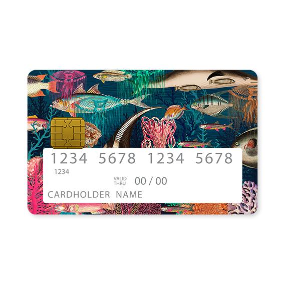 Επικάλυψη Τραπεζικής Κάρτας σε σχέδιο Underwater Life σε λευκό φόντο