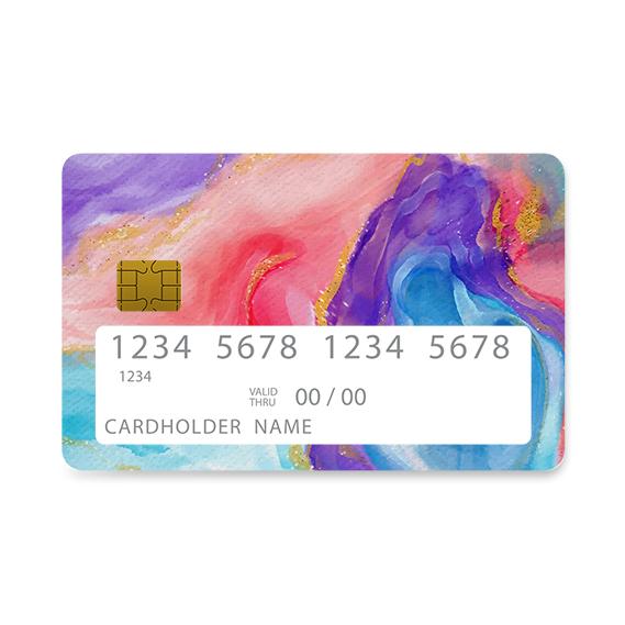 Bank Card Skin with  Watercolor Colorful design