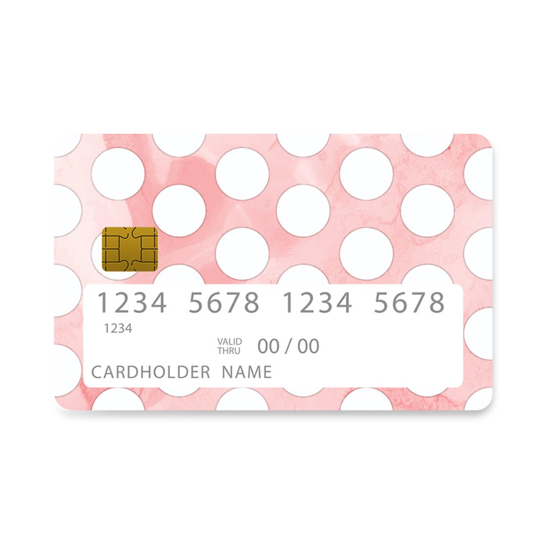 Επικάλυψη Τραπεζικής Κάρτας σε σχέδιο Dots Watercolor σε λευκό φόντο