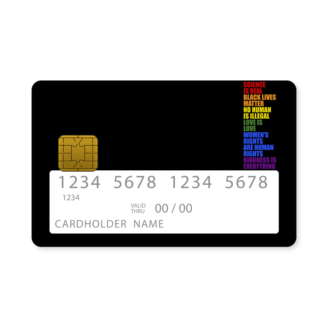 Επικάλυψη Τραπεζικής Κάρτας σε σχέδιο We Are Human σε λευκό φόντο