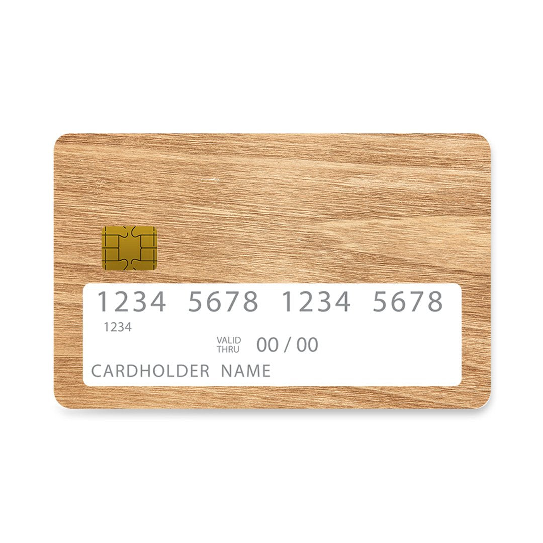 Επικάλυψη Τραπεζικής Κάρτας σε σχέδιο Sand Wood σε λευκό φόντο