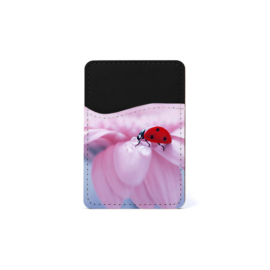 Αυτοκόλλητη Θήκη Καρτών με χρώμα Ladybug Flower – Smartfits