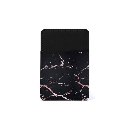 Αυτοκόλλητη Θήκη Καρτών με χρώμα Marble Black Rosegold – Smartfits