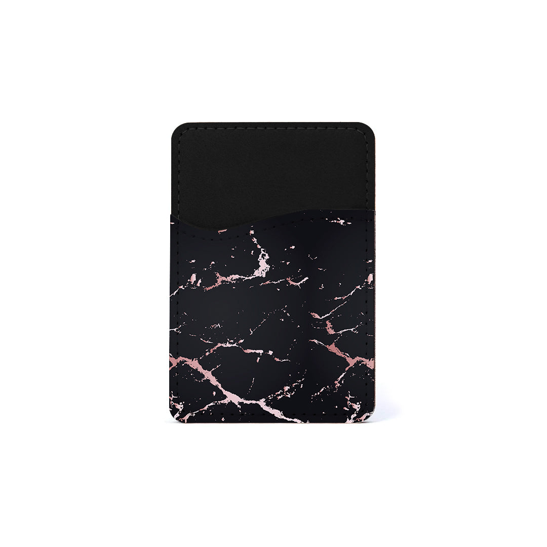 Αυτοκόλλητη Θήκη Καρτών με χρώμα Marble Black Rosegold – Smartfits