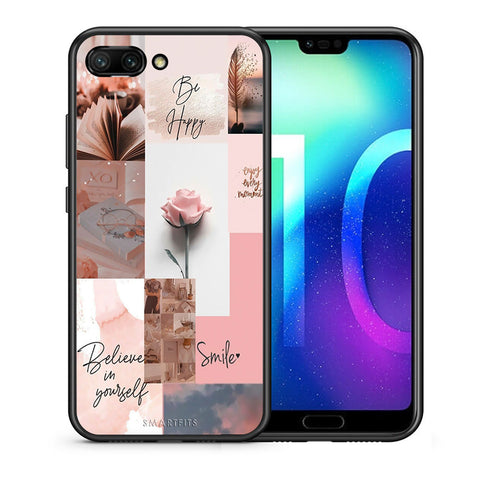 Θήκη Honor 10 Aesthetic Collage από τη Smartfits με σχέδιο στο πίσω μέρος και μαύρο περίβλημα | Honor 10 Aesthetic Collage case with colorful back and black bezels