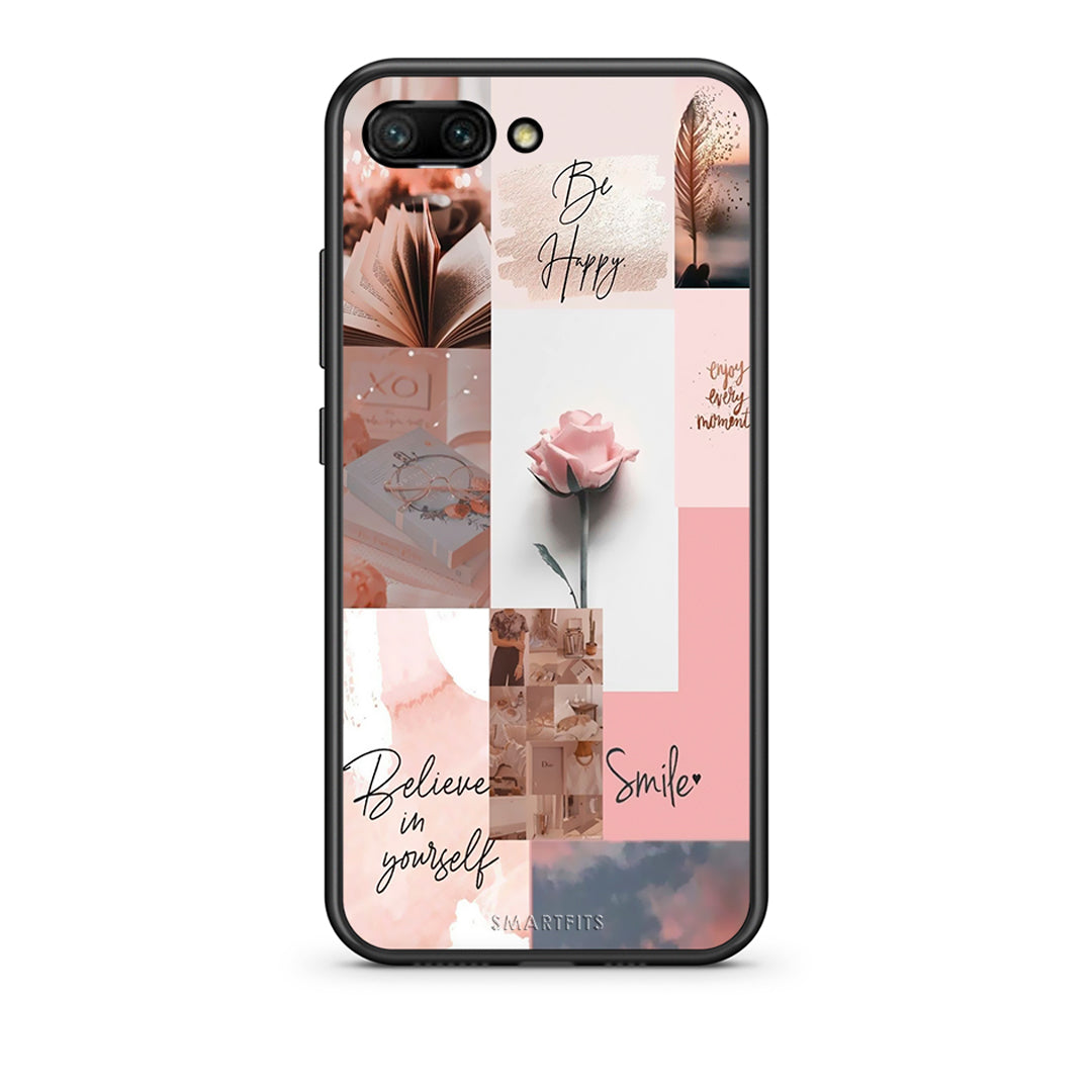 Honor 10 Aesthetic Collage θήκη από τη Smartfits με σχέδιο στο πίσω μέρος και μαύρο περίβλημα | Smartphone case with colorful back and black bezels by Smartfits