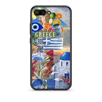 Honor 10 All Greek Θήκη από τη Smartfits με σχέδιο στο πίσω μέρος και μαύρο περίβλημα | Smartphone case with colorful back and black bezels by Smartfits