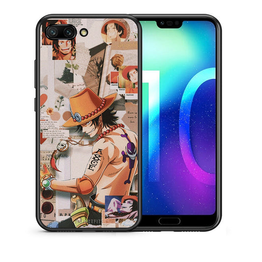 Θήκη Honor 10 Anime Collage από τη Smartfits με σχέδιο στο πίσω μέρος και μαύρο περίβλημα | Honor 10 Anime Collage case with colorful back and black bezels
