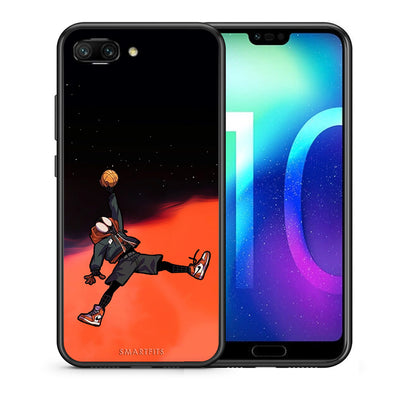 Θήκη Honor 10 Basketball Hero από τη Smartfits με σχέδιο στο πίσω μέρος και μαύρο περίβλημα | Honor 10 Basketball Hero case with colorful back and black bezels