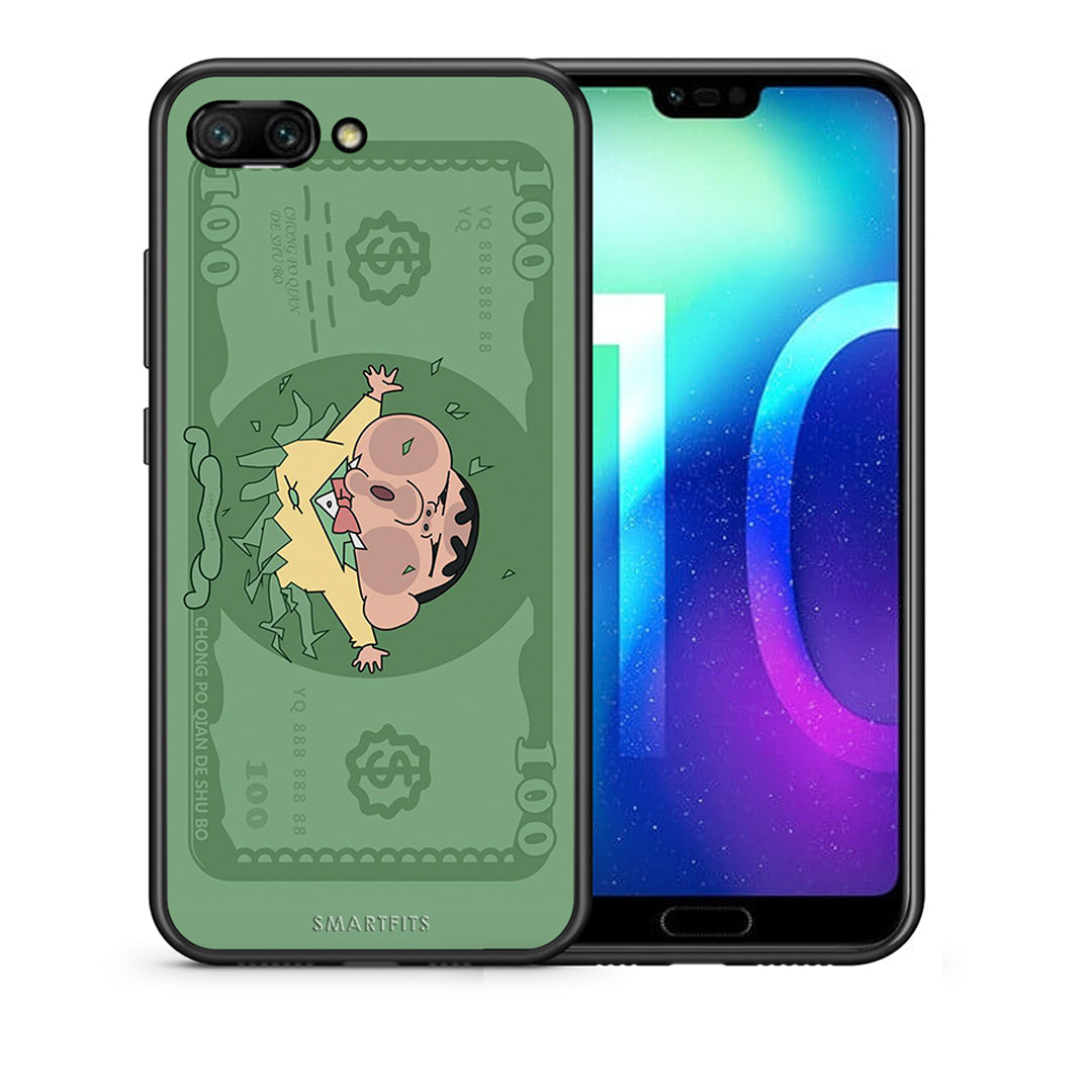 Θήκη Αγίου Βαλεντίνου Honor 10 Big Money από τη Smartfits με σχέδιο στο πίσω μέρος και μαύρο περίβλημα | Honor 10 Big Money case with colorful back and black bezels