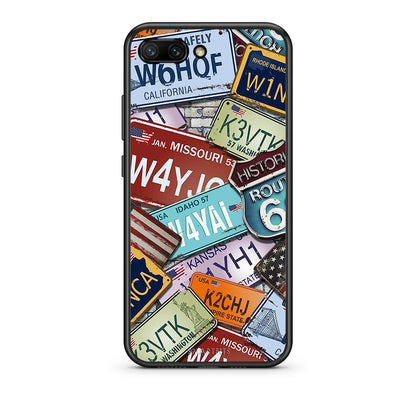 Honor 10 Car Plates θήκη από τη Smartfits με σχέδιο στο πίσω μέρος και μαύρο περίβλημα | Smartphone case with colorful back and black bezels by Smartfits
