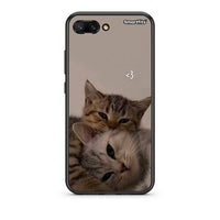 Thumbnail for Honor 10 Cats In Love Θήκη από τη Smartfits με σχέδιο στο πίσω μέρος και μαύρο περίβλημα | Smartphone case with colorful back and black bezels by Smartfits