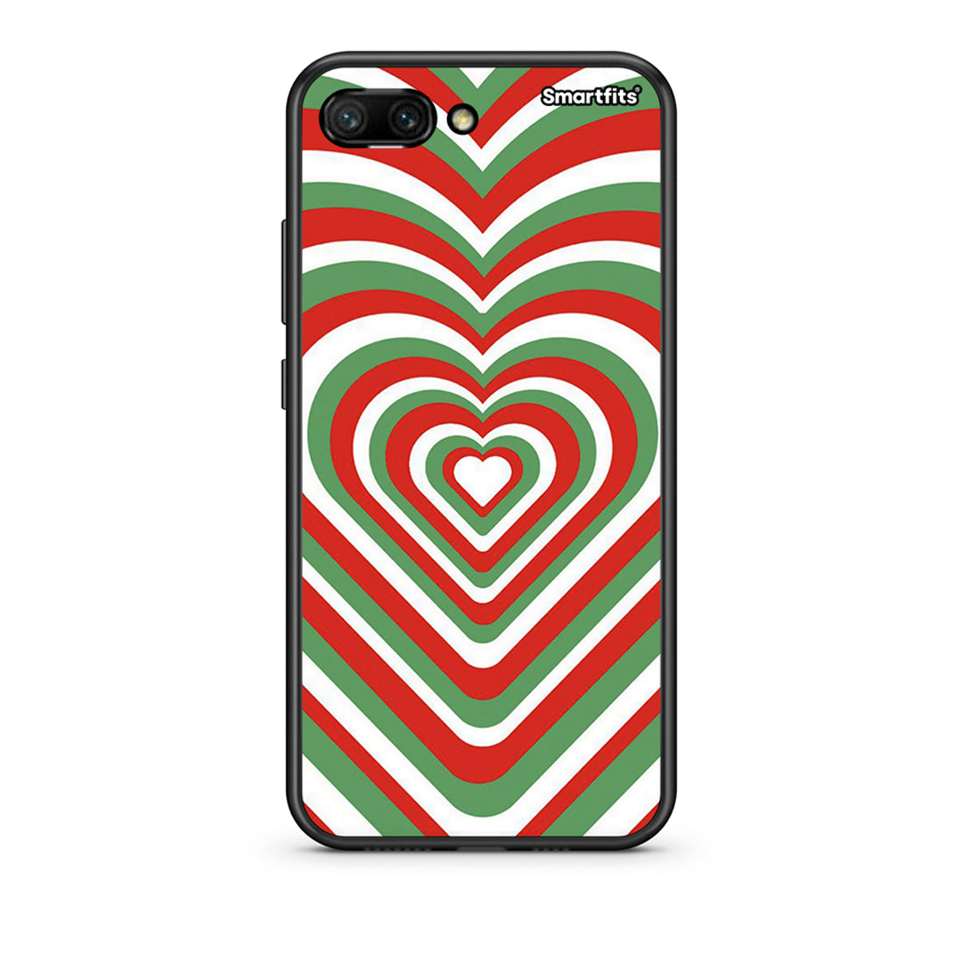 Huawei Honor 10 Christmas Hearts θήκη από τη Smartfits με σχέδιο στο πίσω μέρος και μαύρο περίβλημα | Smartphone case with colorful back and black bezels by Smartfits