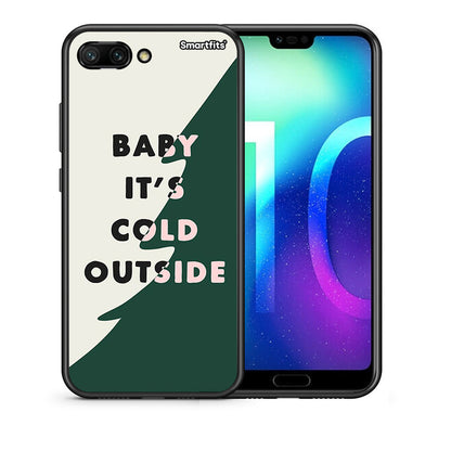 Θήκη Honor 10 Cold Outside από τη Smartfits με σχέδιο στο πίσω μέρος και μαύρο περίβλημα | Honor 10 Cold Outside case with colorful back and black bezels