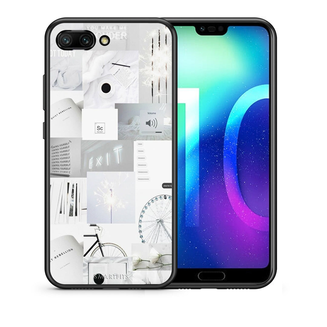 Θήκη Αγίου Βαλεντίνου Honor 10 Collage Make Me Wonder από τη Smartfits με σχέδιο στο πίσω μέρος και μαύρο περίβλημα | Honor 10 Collage Make Me Wonder case with colorful back and black bezels