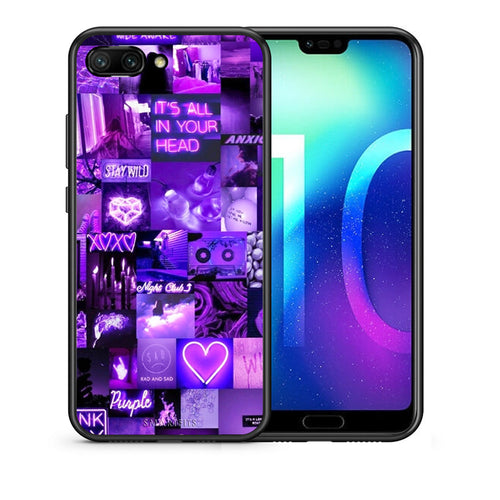 Θήκη Αγίου Βαλεντίνου Honor 10 Collage Stay Wild από τη Smartfits με σχέδιο στο πίσω μέρος και μαύρο περίβλημα | Honor 10 Collage Stay Wild case with colorful back and black bezels