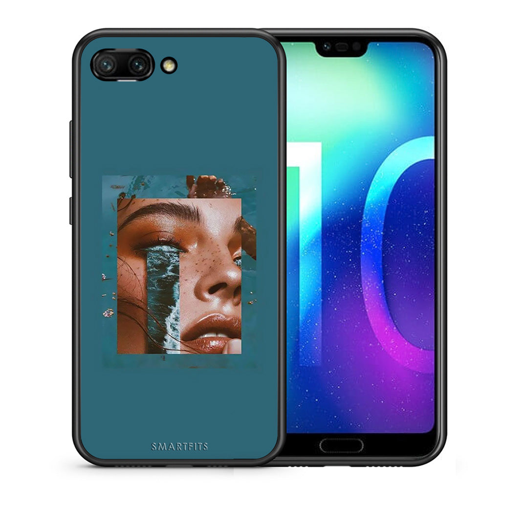 Θήκη Honor 10 Cry An Ocean από τη Smartfits με σχέδιο στο πίσω μέρος και μαύρο περίβλημα | Honor 10 Cry An Ocean case with colorful back and black bezels