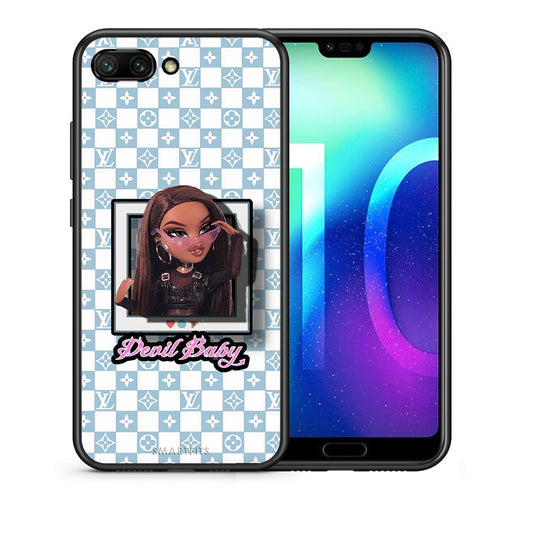 Θήκη Αγίου Βαλεντίνου Honor 10 Devil Baby από τη Smartfits με σχέδιο στο πίσω μέρος και μαύρο περίβλημα | Honor 10 Devil Baby case with colorful back and black bezels