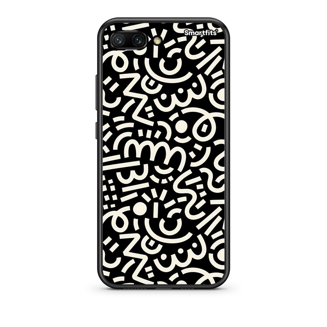 Honor 10 Doodle Art Θήκη από τη Smartfits με σχέδιο στο πίσω μέρος και μαύρο περίβλημα | Smartphone case with colorful back and black bezels by Smartfits
