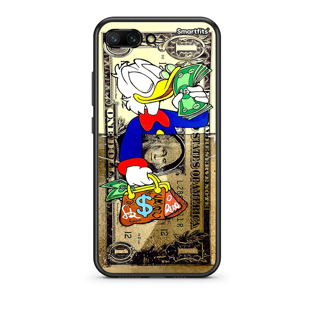 Honor 10 Duck Money Θήκη από τη Smartfits με σχέδιο στο πίσω μέρος και μαύρο περίβλημα | Smartphone case with colorful back and black bezels by Smartfits