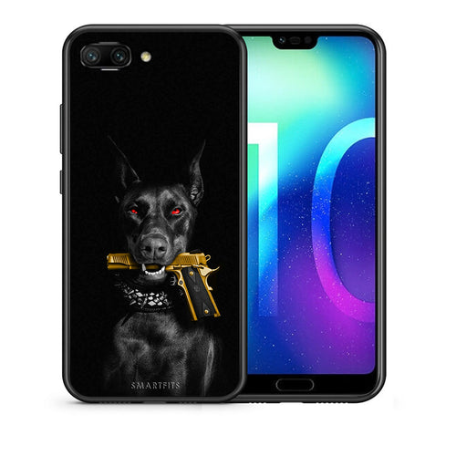 Θήκη Αγίου Βαλεντίνου Honor 10 Golden Gun από τη Smartfits με σχέδιο στο πίσω μέρος και μαύρο περίβλημα | Honor 10 Golden Gun case with colorful back and black bezels
