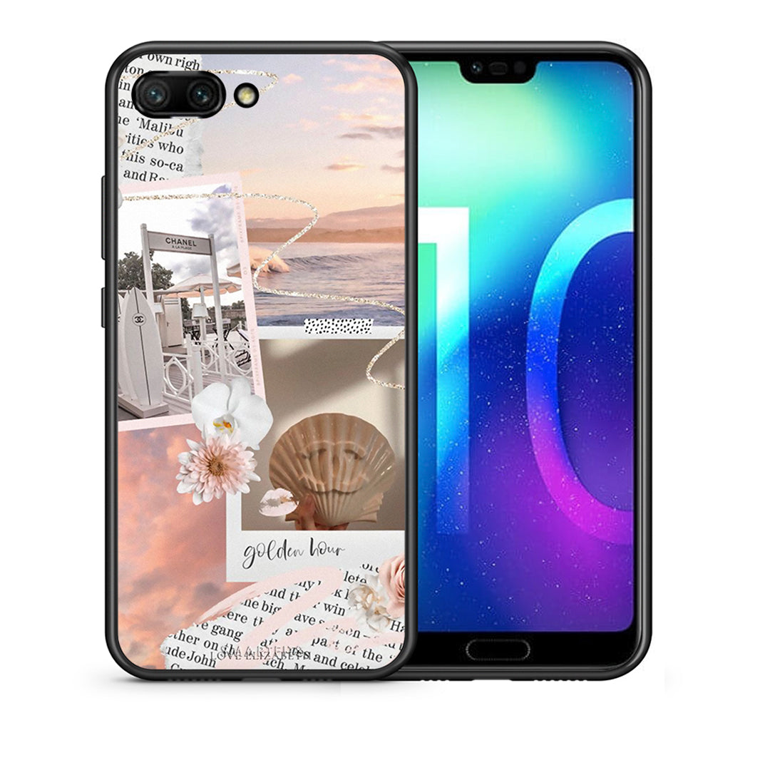 Θήκη Αγίου Βαλεντίνου Honor 10 Golden Hour από τη Smartfits με σχέδιο στο πίσω μέρος και μαύρο περίβλημα | Honor 10 Golden Hour case with colorful back and black bezels
