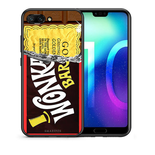 Θήκη Honor 10 Golden Ticket από τη Smartfits με σχέδιο στο πίσω μέρος και μαύρο περίβλημα | Honor 10 Golden Ticket case with colorful back and black bezels