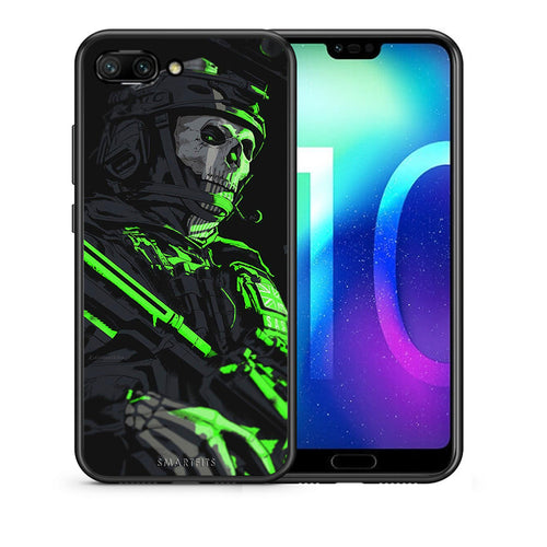 Θήκη Αγίου Βαλεντίνου Honor 10 Green Soldier από τη Smartfits με σχέδιο στο πίσω μέρος και μαύρο περίβλημα | Honor 10 Green Soldier case with colorful back and black bezels