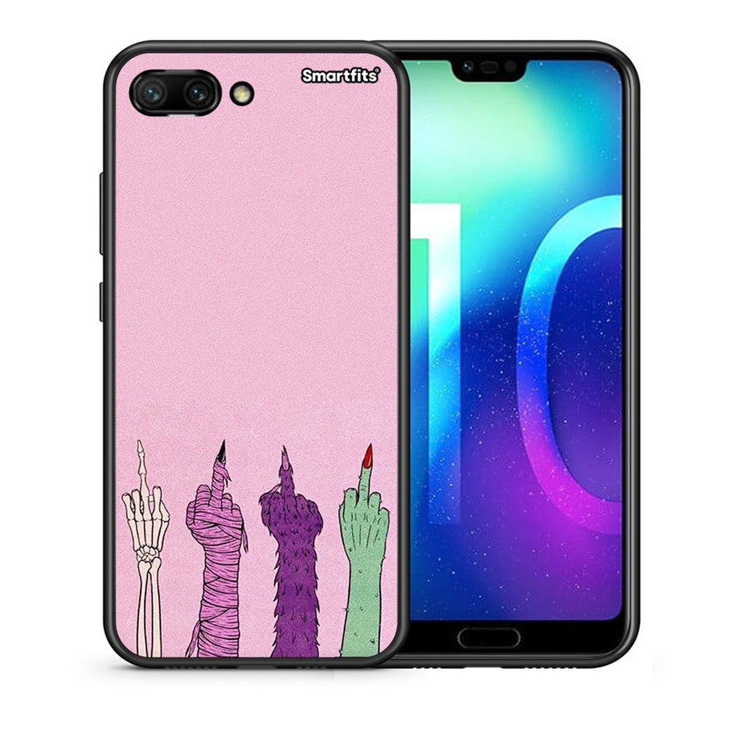 Θήκη Honor 10 Halloween Be A Lady από τη Smartfits με σχέδιο στο πίσω μέρος και μαύρο περίβλημα | Honor 10 Halloween Be A Lady case with colorful back and black bezels