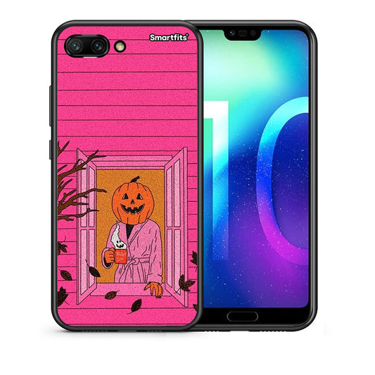 Θήκη Honor 10 Halloween Pumpkin Lady από τη Smartfits με σχέδιο στο πίσω μέρος και μαύρο περίβλημα | Honor 10 Halloween Pumpkin Lady case with colorful back and black bezels