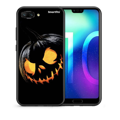 Θήκη Honor 10 Halloween Scary Pumpkin από τη Smartfits με σχέδιο στο πίσω μέρος και μαύρο περίβλημα | Honor 10 Halloween Scary Pumpkin case with colorful back and black bezels