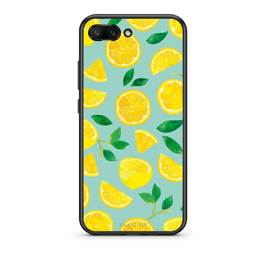 Honor 10 Lemons θήκη από τη Smartfits με σχέδιο στο πίσω μέρος και μαύρο περίβλημα | Smartphone case with colorful back and black bezels by Smartfits