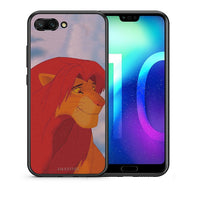Thumbnail for Θήκη Αγίου Βαλεντίνου Honor 10 Lion Love 1 από τη Smartfits με σχέδιο στο πίσω μέρος και μαύρο περίβλημα | Honor 10 Lion Love 1 case with colorful back and black bezels