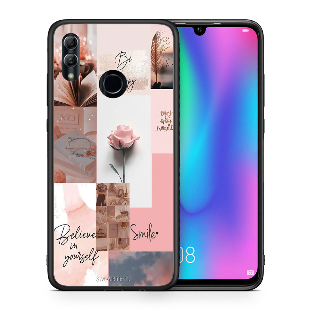 Θήκη Honor 10 Lite Aesthetic Collage από τη Smartfits με σχέδιο στο πίσω μέρος και μαύρο περίβλημα | Honor 10 Lite Aesthetic Collage case with colorful back and black bezels