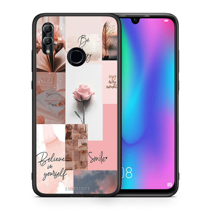 Θήκη Honor 8x Aesthetic Collage από τη Smartfits με σχέδιο στο πίσω μέρος και μαύρο περίβλημα | Honor 8x Aesthetic Collage case with colorful back and black bezels