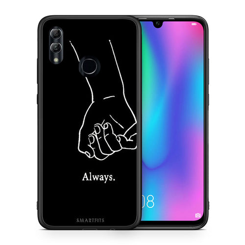 Θήκη Αγίου Βαλεντίνου Honor 8x Always & Forever 1 από τη Smartfits με σχέδιο στο πίσω μέρος και μαύρο περίβλημα | Honor 8x Always & Forever 1 case with colorful back and black bezels