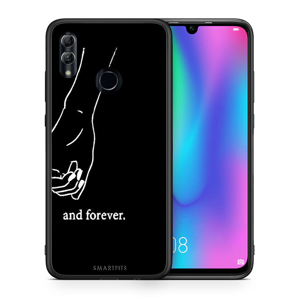 Θήκη Αγίου Βαλεντίνου Honor 8x Always & Forever 2 από τη Smartfits με σχέδιο στο πίσω μέρος και μαύρο περίβλημα | Honor 8x Always & Forever 2 case with colorful back and black bezels