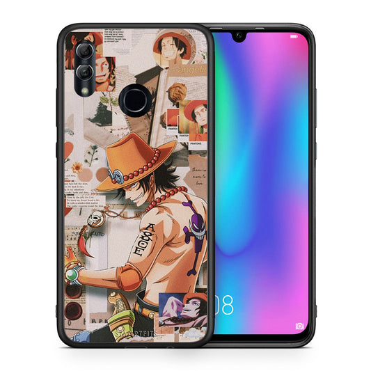 Θήκη Honor 8x Anime Collage από τη Smartfits με σχέδιο στο πίσω μέρος και μαύρο περίβλημα | Honor 8x Anime Collage case with colorful back and black bezels