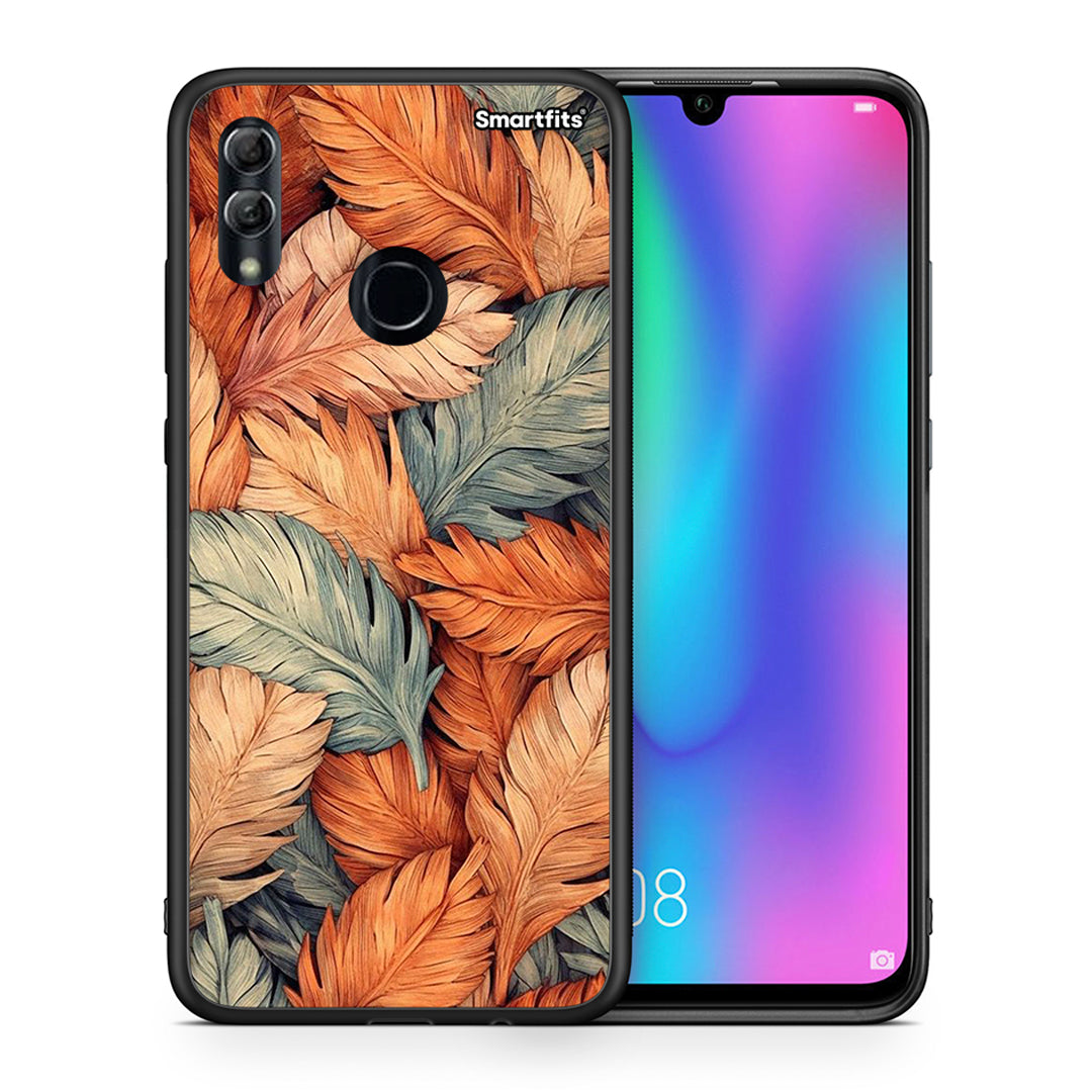 Θήκη Honor 8x Autumn Leaves από τη Smartfits με σχέδιο στο πίσω μέρος και μαύρο περίβλημα | Honor 8x Autumn Leaves case with colorful back and black bezels