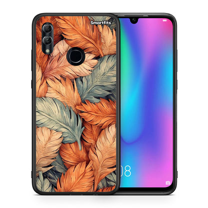 Θήκη Honor 8x Autumn Leaves από τη Smartfits με σχέδιο στο πίσω μέρος και μαύρο περίβλημα | Honor 8x Autumn Leaves case with colorful back and black bezels