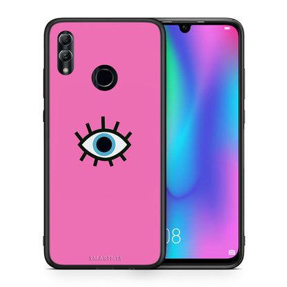 Θήκη Honor 8x Blue Eye Pink από τη Smartfits με σχέδιο στο πίσω μέρος και μαύρο περίβλημα | Honor 8x Blue Eye Pink case with colorful back and black bezels