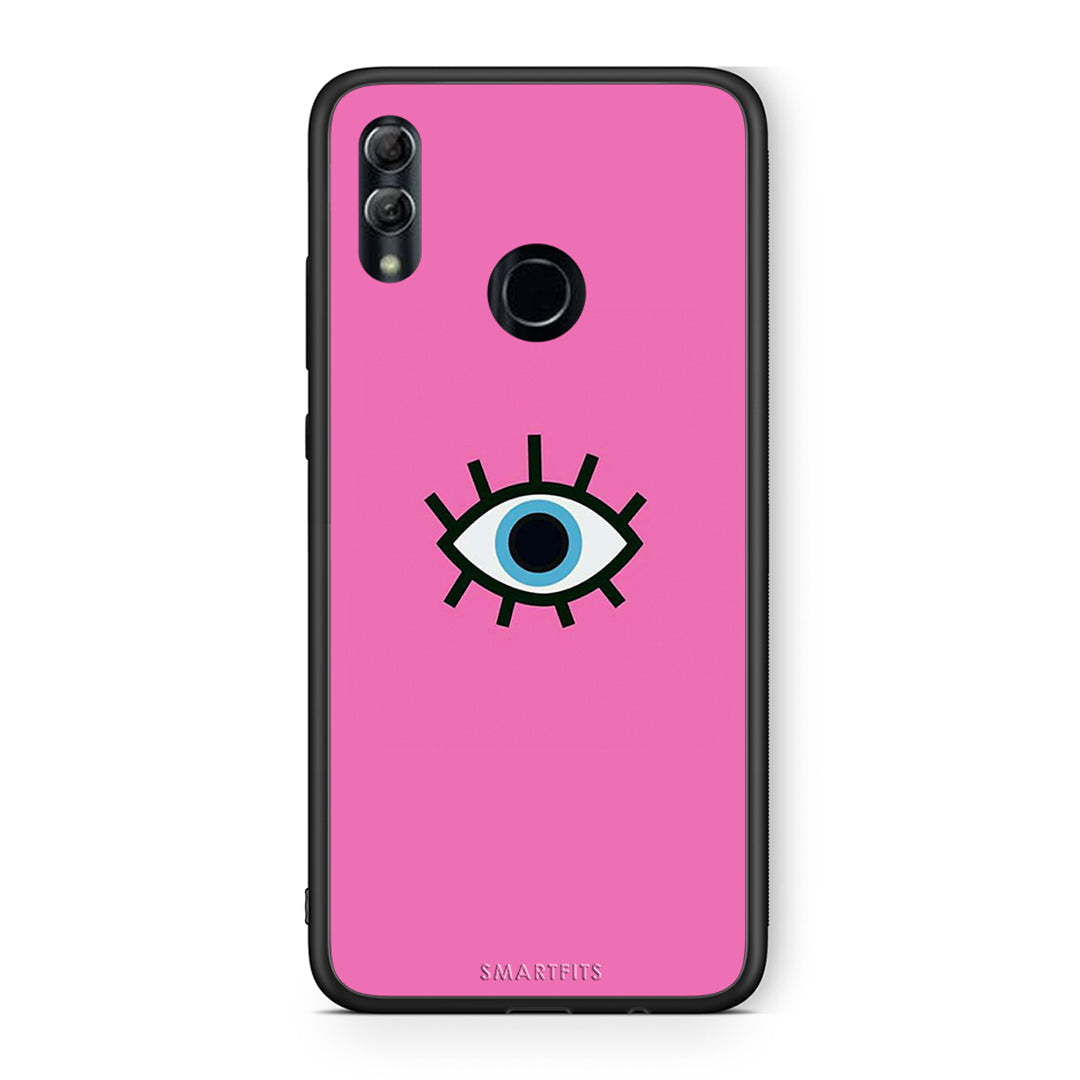 Honor 10 Lite Blue Eye Pink θήκη από τη Smartfits με σχέδιο στο πίσω μέρος και μαύρο περίβλημα | Smartphone case with colorful back and black bezels by Smartfits