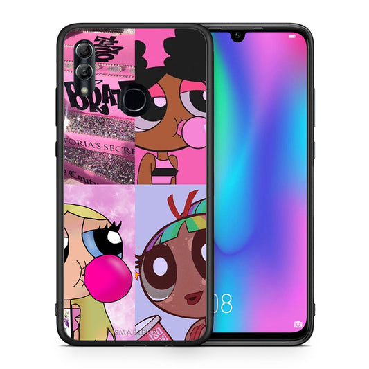 Θήκη Αγίου Βαλεντίνου Honor 8x Bubble Girls από τη Smartfits με σχέδιο στο πίσω μέρος και μαύρο περίβλημα | Honor 8x Bubble Girls case with colorful back and black bezels